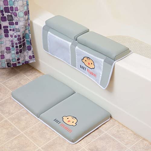 Bath Kneeler with Elbow Pad Rest Set - Padded Knee Mat for Tub Bathing & Bathroom Time - Bathtub Kneeling Waterproof Cushion Mats - Infant or Baby Toy Accessories - Bath time Knee Saver - Shower Gift