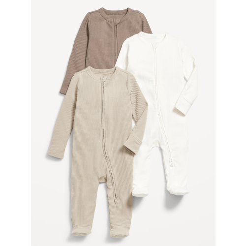 Unisex 2-Way-Zip Sleep & Play Footed One-Piece 3-Pack for Baby | Old Navy