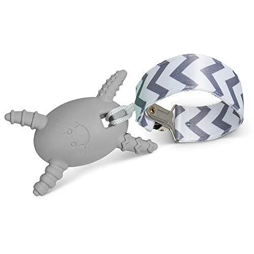 The Official Molar Magician Baby Teether - Freezable Molar Teething Toy for Baby, Infant & Toddler - Made in The USA - Sensory Toy 3-12, up to 18 Months, Gray