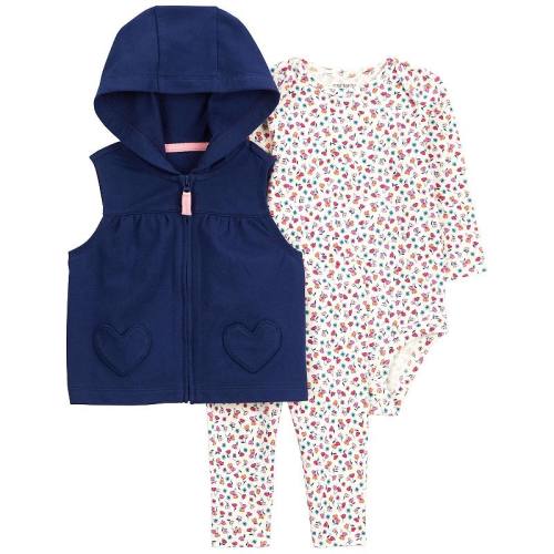 Baby Girl Carter's 3-Piece Floral Little Vest Set
