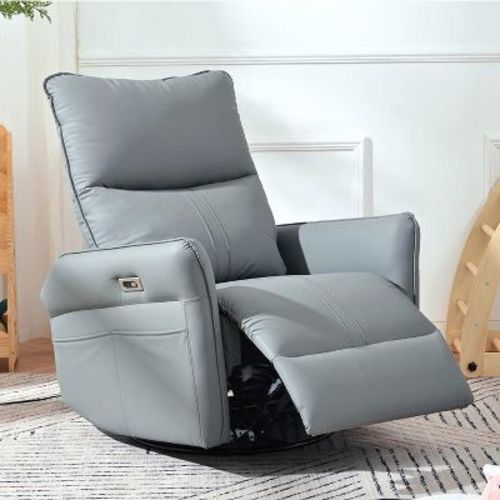 KTMBDW Power Recliner Chair, 270 Swivel Rocker Chair,Small Rocking Recliner Chair for Small Spaces,Upholstered Glider Recliner Chair with Side Pockets