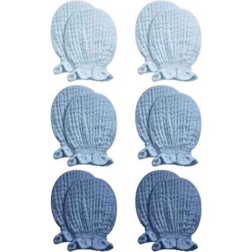 Pro Goleem Muslin Baby Mittens for Newborn, 100% Cotton No Scratch Soft Breathable Gloves for Boys and Girls 0-6 months