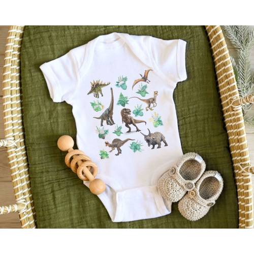 Dinosaur Baby Bodysuit Gender Neutral Baby Clothes Boho Cottagecore Baby Dino Bodysuit TRex Baby Bodysuit T Rex Dinosaur Baby Top
