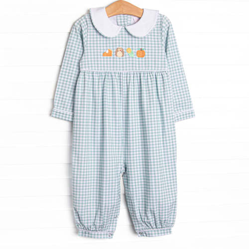 Thanksgiving Favorites Embroidered Romper, Green – Stitchy Fish