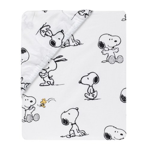 Lambs & Ivy Classic Snoopy White/Black/Gray 3-Piece Baby Crib Bedding Set
