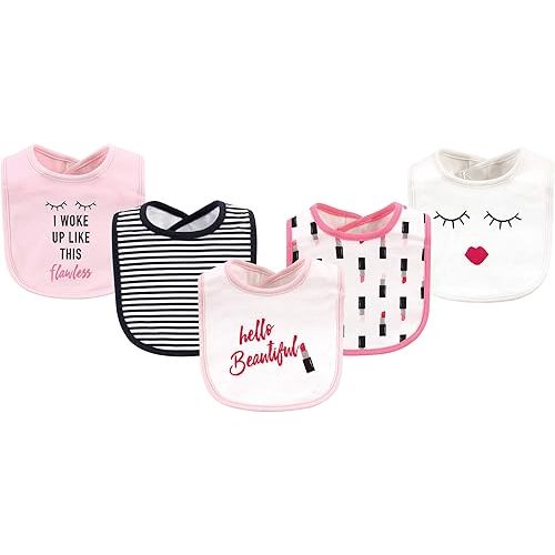 Little Treasure Unisex Baby Cotton Bibs, Lipstick 5-Pack, One Size