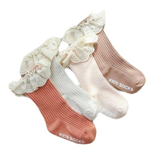 Baby Girls Floral Frill Trim Socks 4-Pack