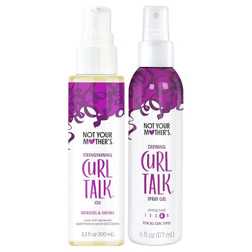 Not Your Mother's Curl Talk Curl Defining Spray Gel and Strengthening Hair Oil (2-Pack) - Styling Products for All Curl Types
