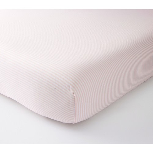Oxford Stripe Organic Cotton Crib Fitted Sheet