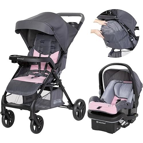 Baby Trend Passport® Cargo Stroller Travel System with EZ-Lift™ Plus Infant Car Seat, Pink Bamboo