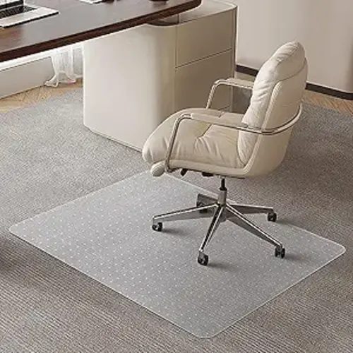 Office Chair Mat for Carpeted Floors, Desk Mats 48"X30" for Rolling Desk on Low Pile Carpets, Small Computer Gaming Plastic Floor Mats for Office Chair on Carpet, Easy Glide Without Curling