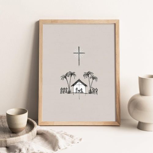 Jesus Mary & Joseph Christmas Nativity Print, DIGITAL DOWNLOAD, Immanuel, Three Wise Men, Shepherds, Bethlehem, Baby Jesus Joy to the World