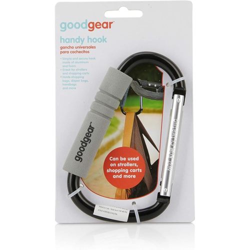 Good Gear Baby Stroller Hook Clip, D Shaped Hook Clamp with TPE Grip, Shopping Cart Diaper Bag Holder