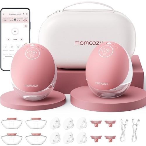 Momcozy Breast Pump Hands-Free Upgraded Mobile Flow M9 24mm, 2Pcs Cozy Red
