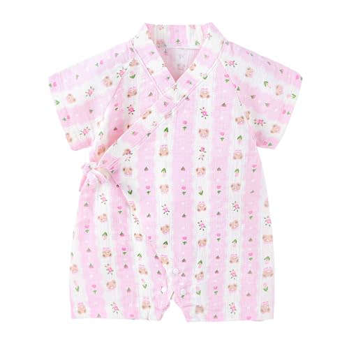 Newborn Muslin Robe Baby Kimono Onesie Infant Cotton Romper 0-24 Months