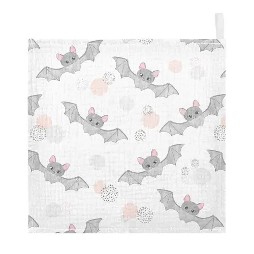 vvfelixl Cute Watercolor Flying Bats Baby Burp Cloths Baby Muslin Washcloths for Boys Girls Cotton Baby Face Towel for Newborn Infants Soft and Absorbent 11.8 X 11.8 in, 5 Pack White