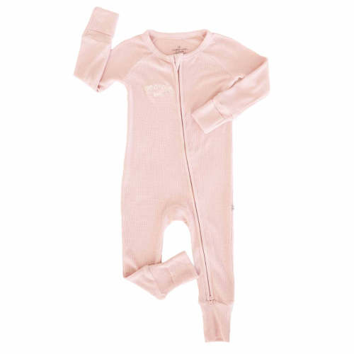 Personalized Bamboo Waffle Convertible Zip Rompers | In Bloom