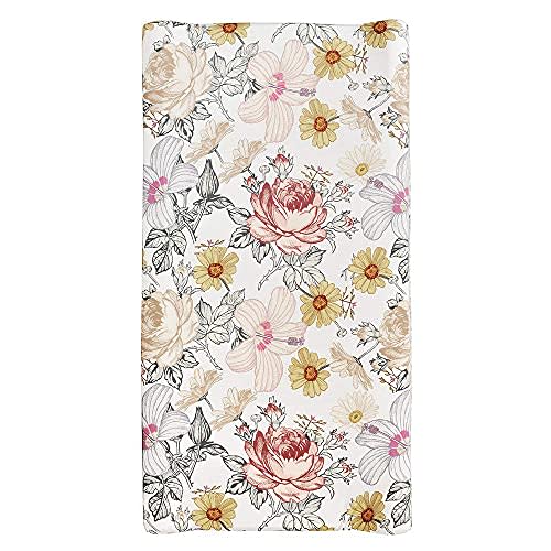 Changing Pad Cover, Diaper Baby Changing Table Covers for Girls & Boys, HNHUAMING Soft Fitted Changing Mat Cover Stretchy Nursery Changing Pad Sheets, Floral (32 X 16 Inches)