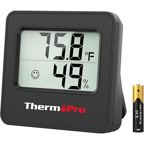 ThermoPro TP157 Hygrometer Indoor Thermometer for Home, Room Thermometer Humidity Meter with Accurate Temperature Humidity Sensor for Greenhouse Baby Room Office-1 Pack