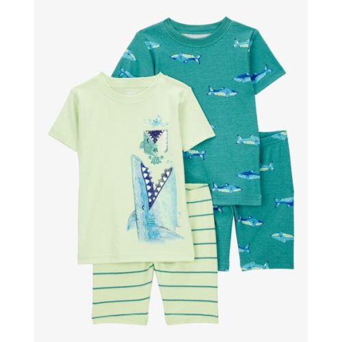12M Baby Shark Print Snug Fit Cotton 4-Piece Pajamas - Carter's | Carter's