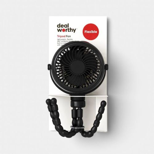 Tripod Flexible Portable Fan Black - Dealworthy™
