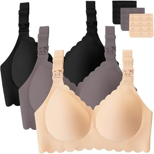 Gailife 3 Pack Nursing Bras for Breastfeeding Seamless Maternity Sleep Bra
