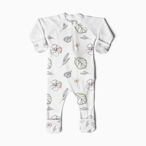 Goumi Kids Organic Cotton Footie - Abstract Floral, 0-3 Months