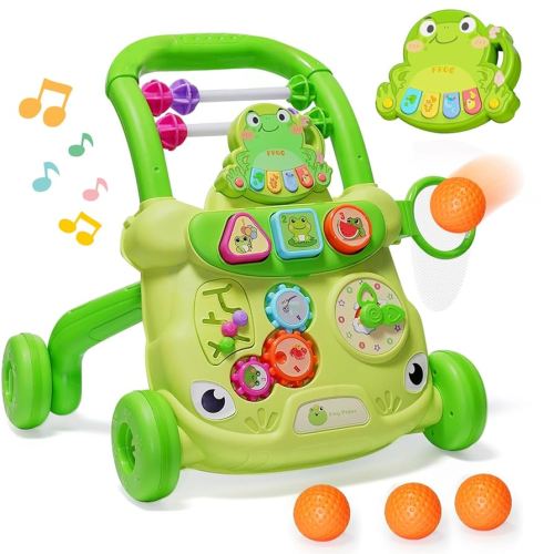 Baby Walker Toys,Push Walker for Boys & Girls Learning to Walk,Sit to Stand Early Educational Toys,Activity Center for Infant,Christmas Birthday Gift for Toddler 6-18 Months,Green
