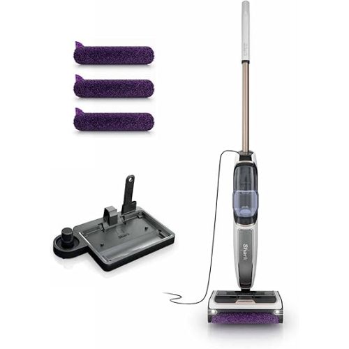 Shark Steam Pickup 3-in-1 Steam Mop Picks Up Debris, Deep Scrubs, & Steam Sanitizes - All At Once, Lightweight Steam Cleaner for Home, Steam Cleaner for Hardwood, Tile & Laminate, White, SD205CCO