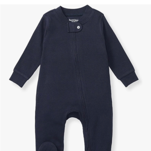 Burt's Bees Baby Boys Sleep and Play PJs, 100% Organic Cotton One-Piece Zip Front Romper Jumpsuit Pajamas