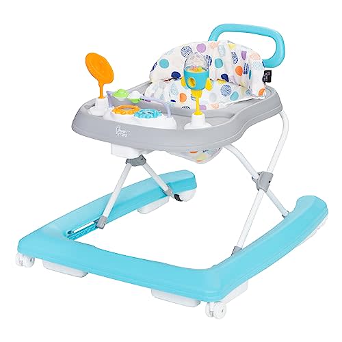Smart Steps Trend Plus 2-in-1 Activity Walker with Deluxe Removable Toys, Walk-Behind Bar, Adjustable Height and Flat Fold Frame for Storage, Ages 6 Months +, Orbits White