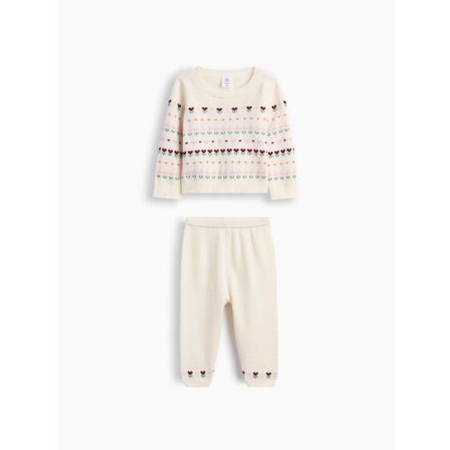 Baby Floral Heart Sweater Set
