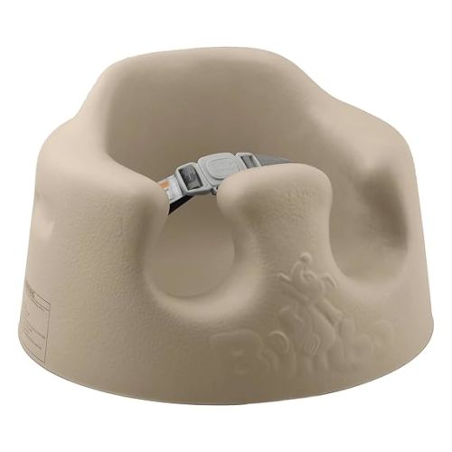 Asiento Bumbo para bebés de espuma suave y cómodo, con soporte ancho para el suelo y arnés ajustable de 3 puntos para niños de 3 a 12 meses, Taupe