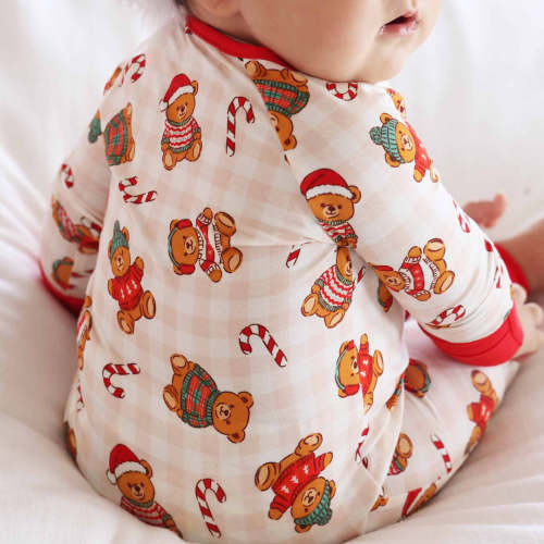 Christmas Bamboo Convertible Zip Rompers