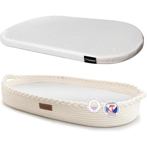 Baby Changing Basket, Portable Diaper Changing Pad, Moses Basket for Newborns, Changing Table Topper for Baby Nursery, Waterproof Travel Pad Cover