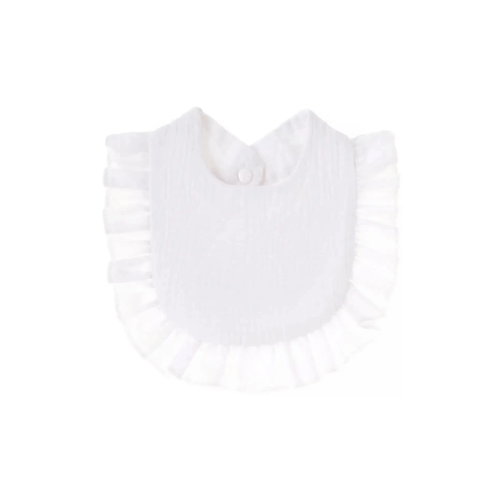 Zsa Zsa & Lolli Muslin Ruffle Bib White - Spoiled Sweet Boutique - Spoiled Sweet Boutique
