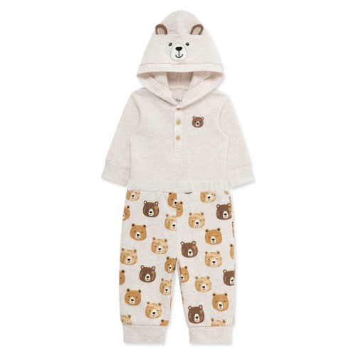 Bear Hooded Bodysuit & Joggers Set, 3M