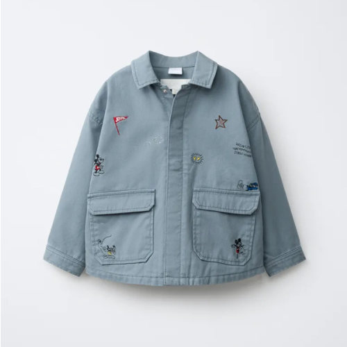 MICKEY MOUSE © DISNEY EMBROIDERED OVERSHIRT - Blue | ZARA United States