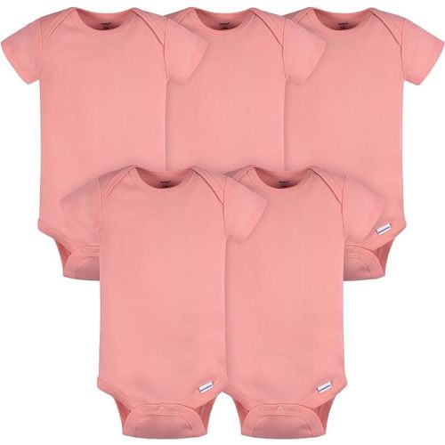 Gerber baby-boys 5 Pack Onesies Multi-packs Bundle Interlock 180 Gsm