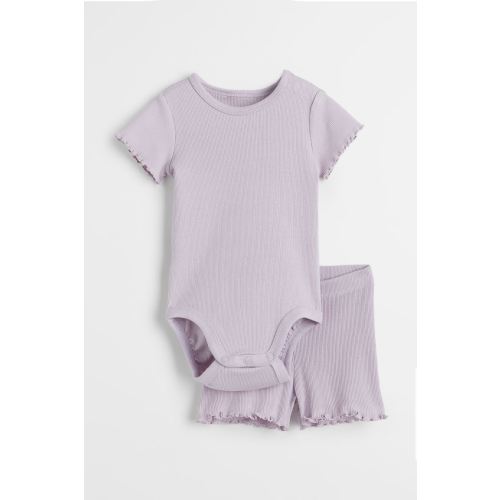 Ribbed Cotton Set, Light purple