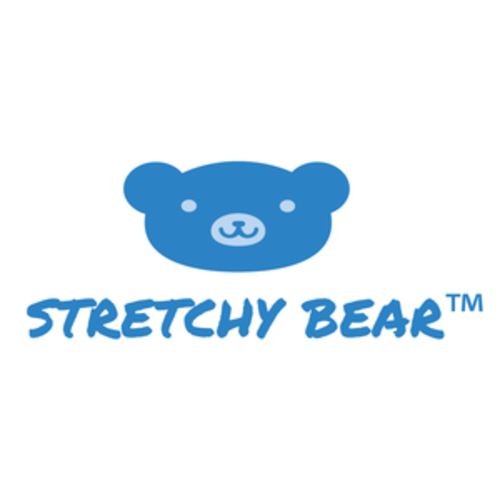 Stretchy Bear Reusable Silicone Baby Bottle Labels for Daycare | blue | 6 Pcs