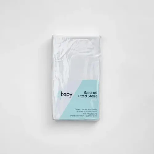 4Baby Bassinet Fitted Sheet 2 Pack New White | Baby Bunting AU