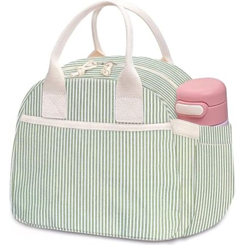 Carry bloom Lunch Box for Women, Insulated Lunch Bag Cute Corduroy Lunchbag