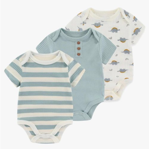 Ruliby Baby Bodysuit Boy Girl Clothes Soft Newborn Infant Outfit Short Sleeve Romper