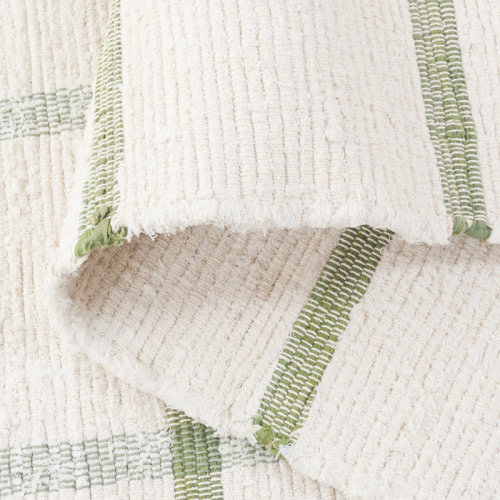 Gracie Oaks Nuriye Handwoven Recycled Cotton Plaid Rug & Reviews | Wayfair