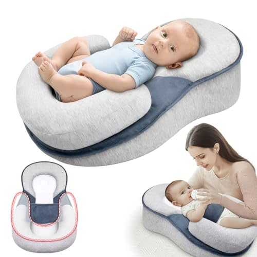 Newborn Baby Support Pad, Baby Acid Reflux Feeding Pillow, Dream Nest Baby Bed,Tummy time, Bottle Feeding