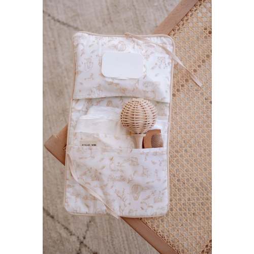 Wet Wipes & Diaper Clutch - Toile De Jouy/Beige