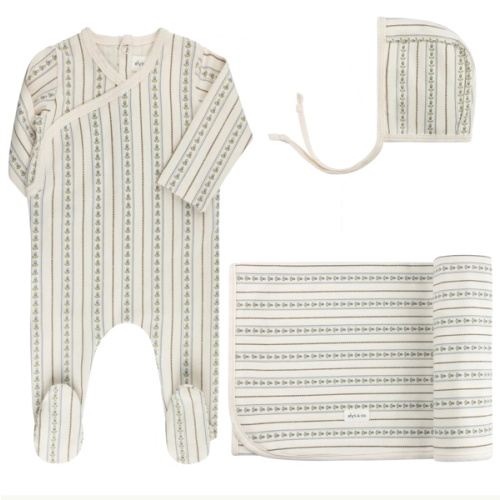 Baby Boy Layette Set (Take Me Home Set) | Jersey Cotton | Linear Tulip | Ely's & Co – Ely's & Co.