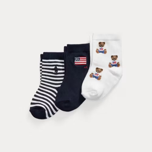 Polo Bear Crew Sock 3-Pack Set