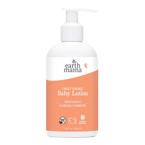 Earth Mama Sweet Orange Baby Lotion, Moisturizer for Dry Sensitive Skin, 8 oz